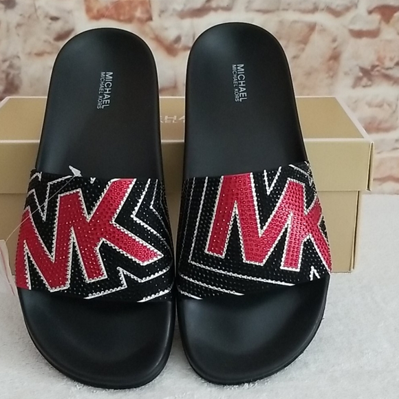 New Michael Kors Gilmore Slide Sandals - Picture 7 of 9